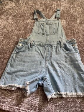 Light Wash Denim Short Overalls